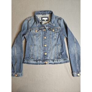 LOFT Jacket Womens Small Blue Denim Jean Jacket Classic Blue Denim